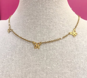 Gold Linked Butterfly Choker/Necklace