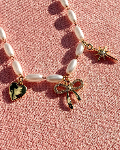 Pretty Bow Charm Necklace