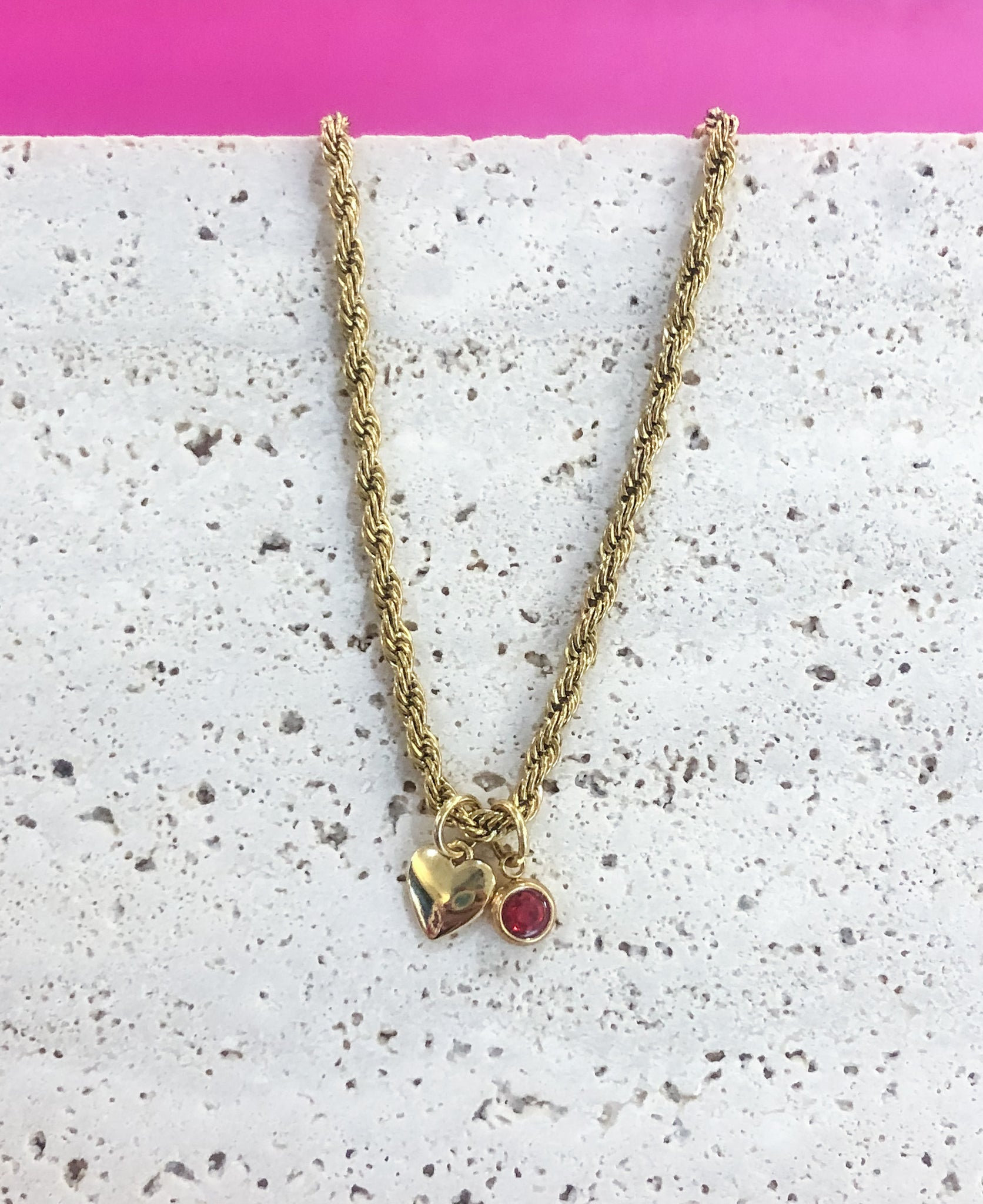 Heart Birthstone Necklace