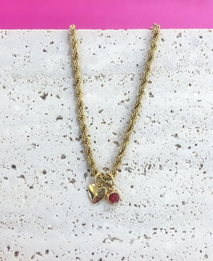 Heart Birthstone Necklace