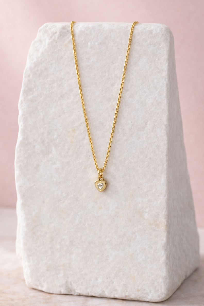 Mini Heart Quartz Necklace