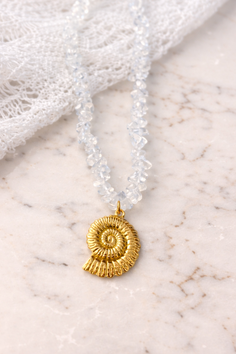 Quartz Shell Necklace