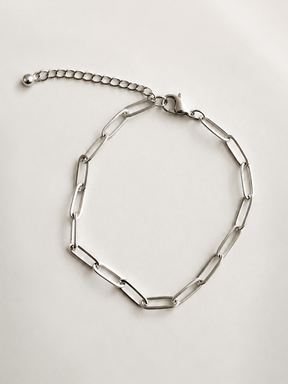 Large Link Silver Paperclip Bracelet