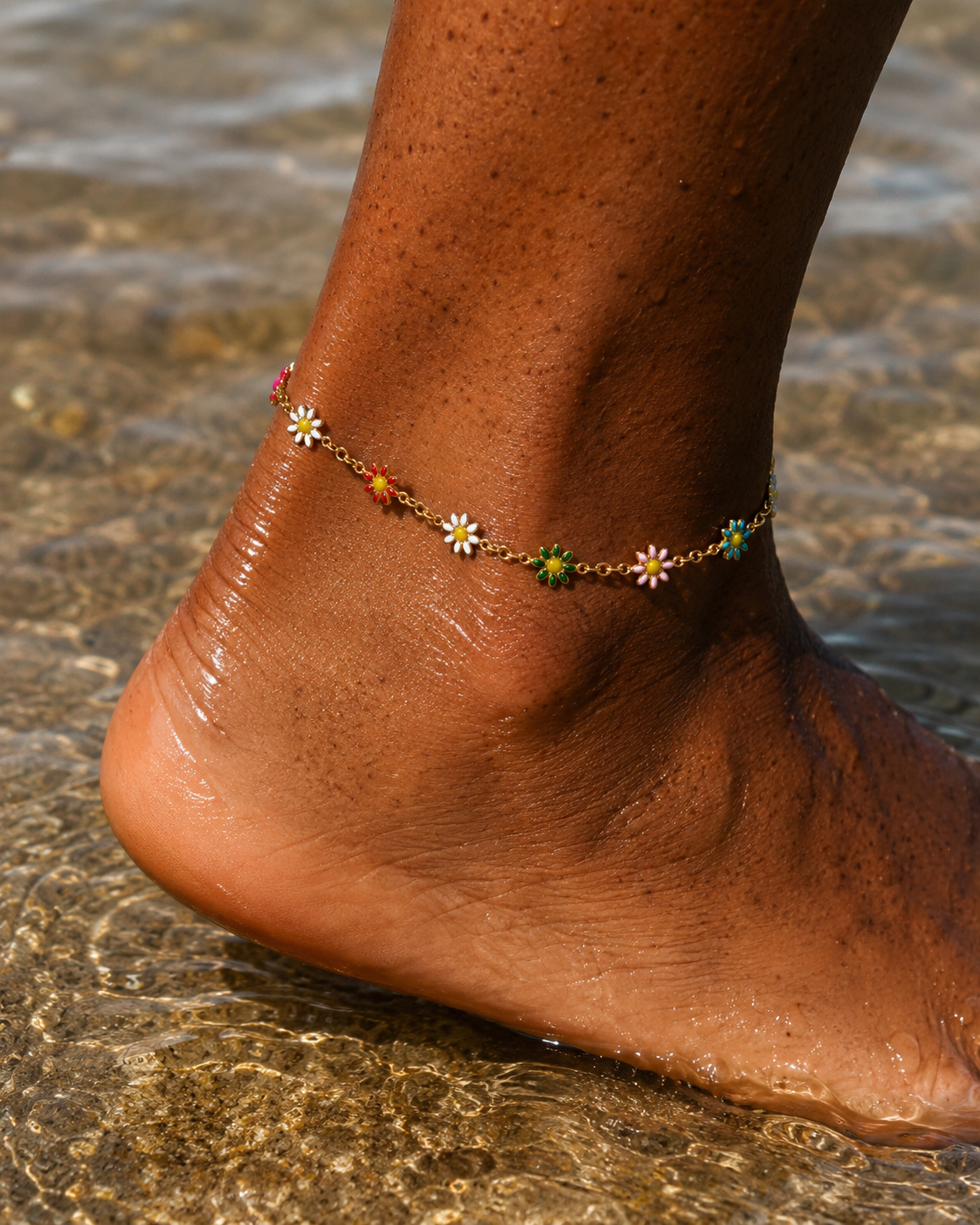 Rainbow Daisy Anklet