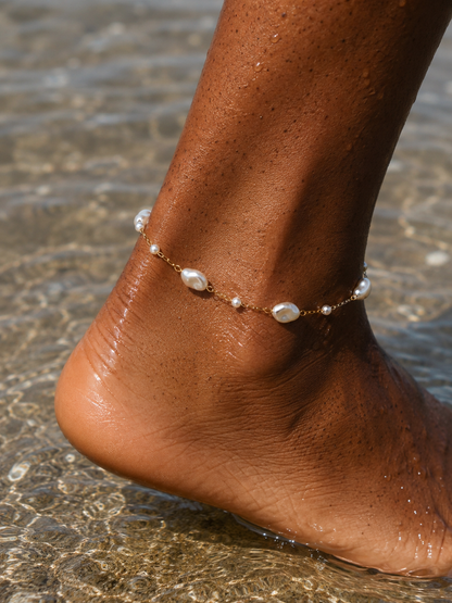 Abstract Pearl Anklet