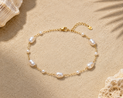 Abstract Pearl Anklet