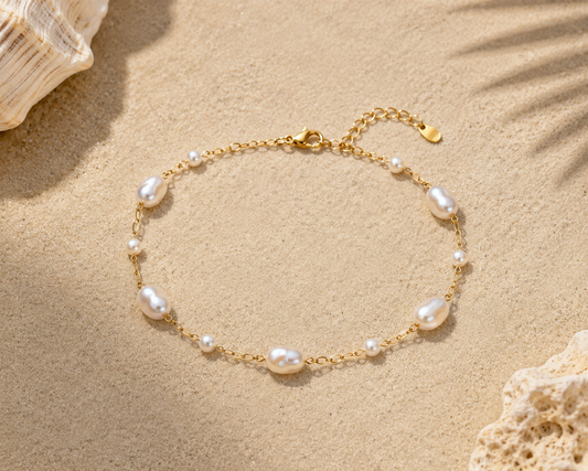 Abstract Pearl Anklet