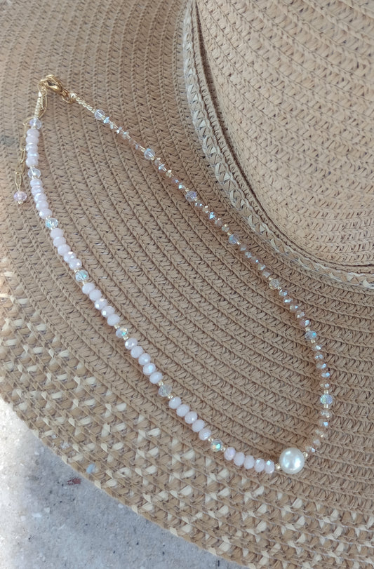 Crystal Pearl Beaded Choker