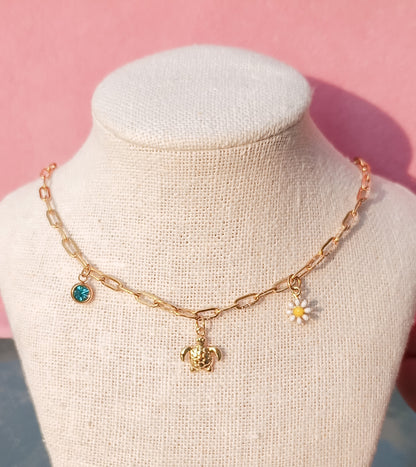 Sea Turtle Charm Choker