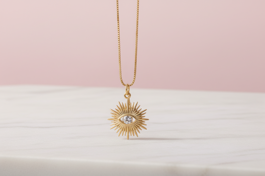 Zirconia Evil Eye Necklace