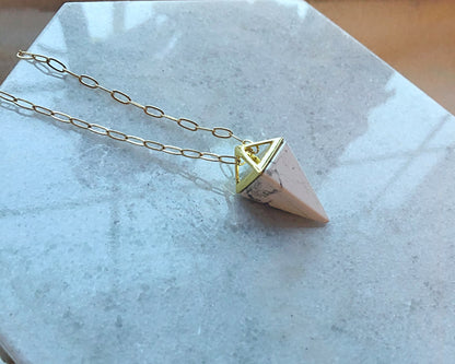 Howlite Point-Pendant