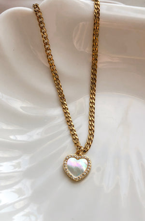 Mother of Pearl Heart Choker