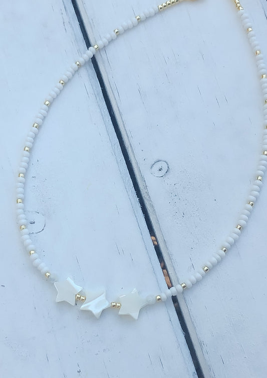 White Shell Star Choker