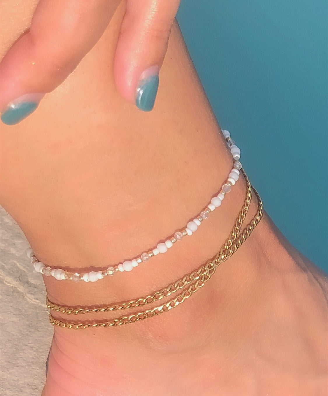 Beaded Stretchy Anklet