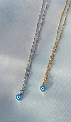 Dainty Blue Evil Eye Necklace