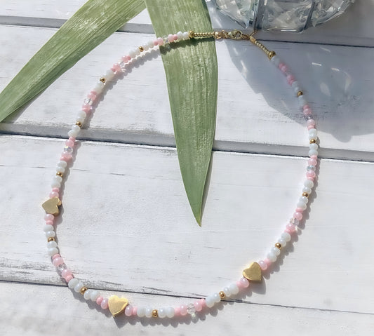 Beaded Triple Heart Necklace
