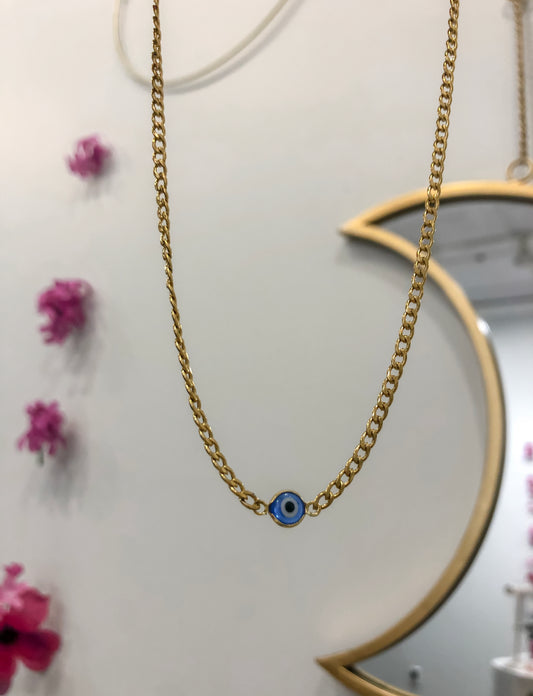 Deep Blue Evil Eye Choker