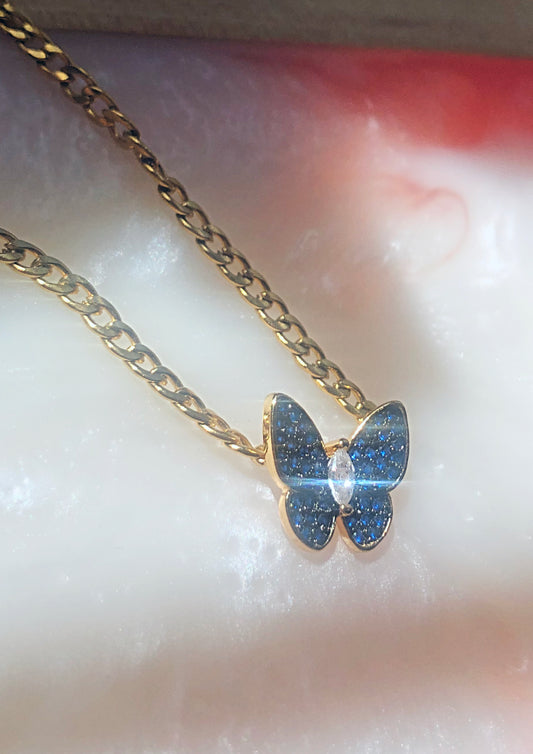 Sapphire Butterfly Necklace