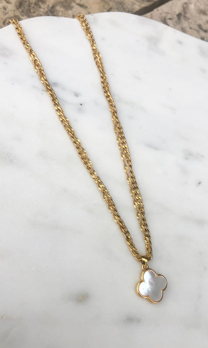 Mother of Pearl Clover Choker