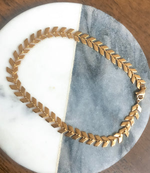 Gold Chevron Anklet