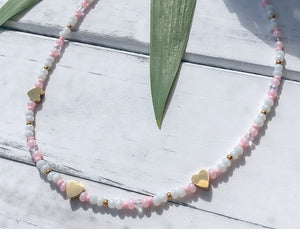 Beaded Triple Heart Necklace