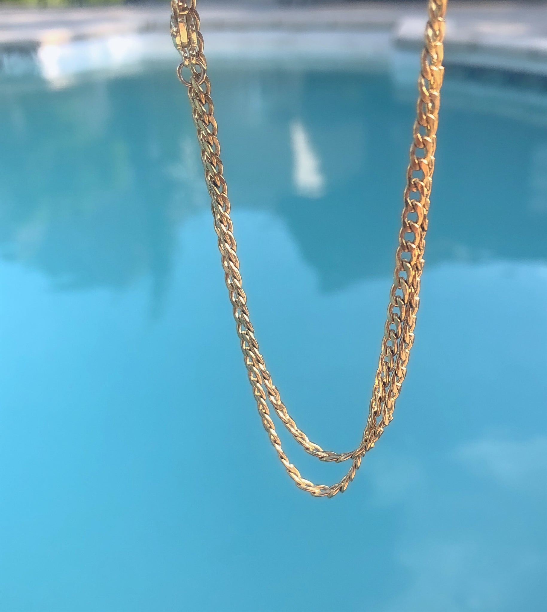 2 in 1 Gold Curb Chain