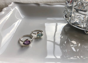 Tear Drop Crystal Ring