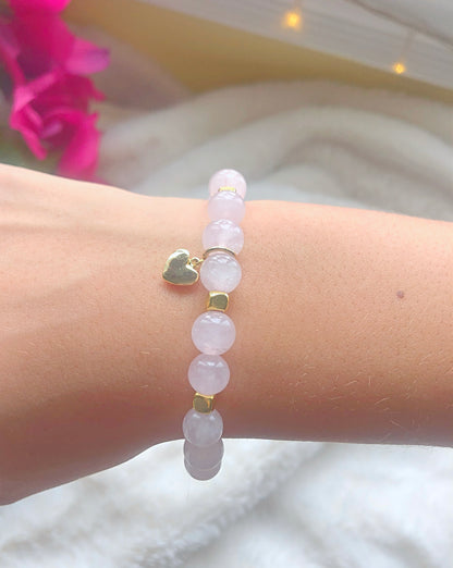 Rose Quartz Heart Bracelet