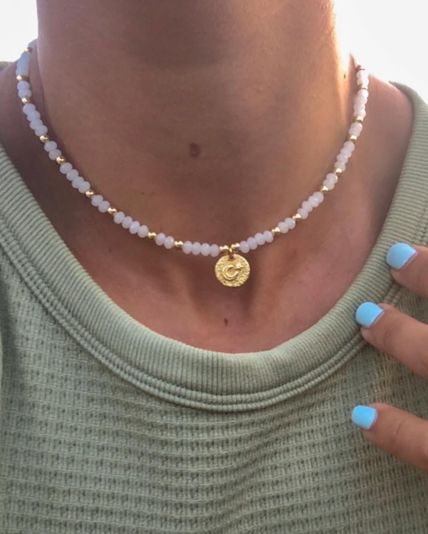 Moon + Star Coin Choker