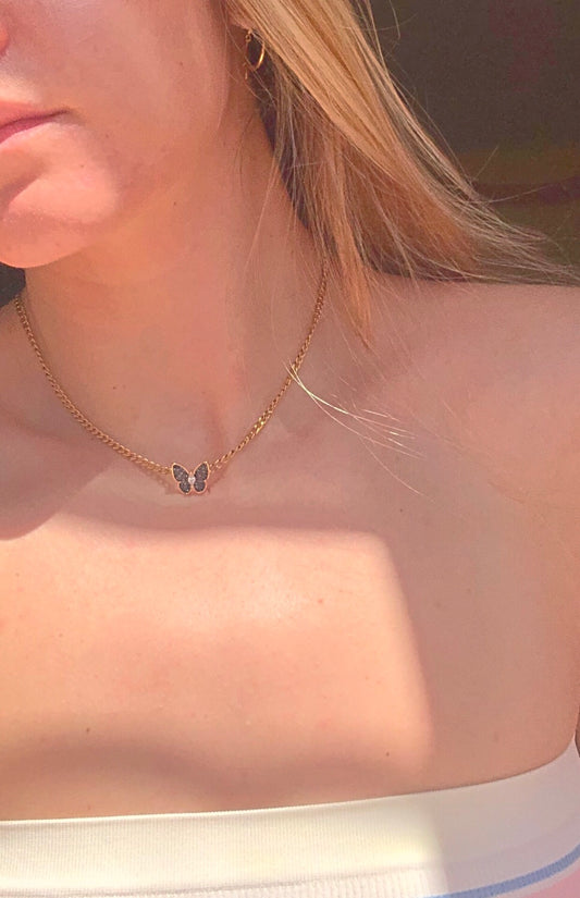 Sapphire Butterfly Necklace