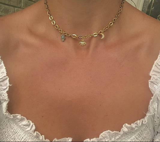 Triple Charmed Choker