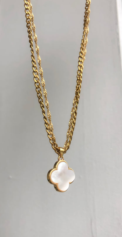 Mother of Pearl Clover Choker