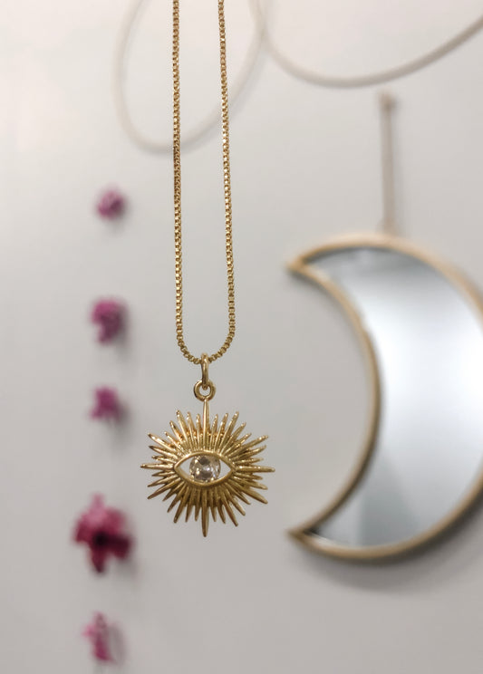 Zirconia Evil Eye Necklace