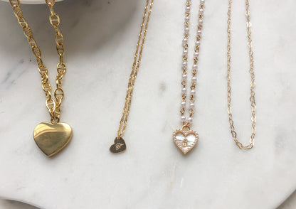Mother of Pearl Heart Lock Necklace