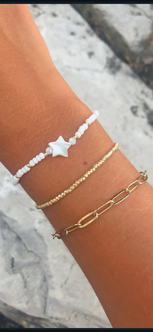White Shell Star Bracelet